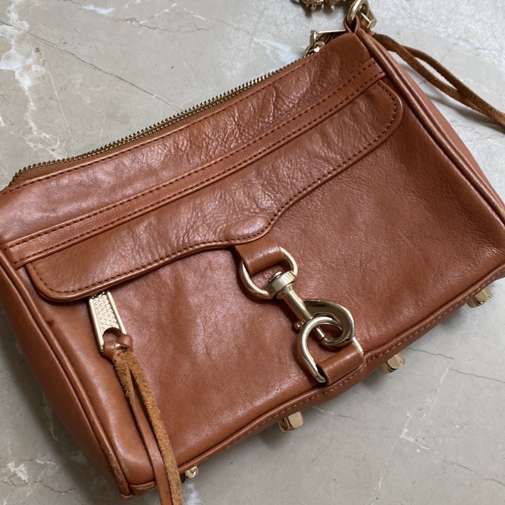 Rebecca Minkoff Tan Leather Crossbody Bag with Gold Hardware - Picture 5 of 6